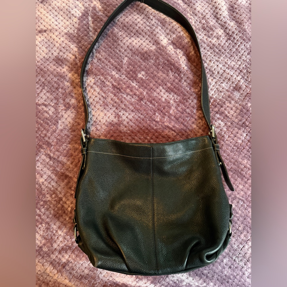 Vintage Coach Black Leather Hobo Bag
